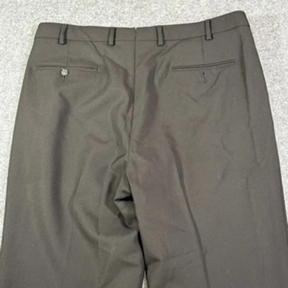 Proper Cloth Black 100% Merino Wool Pleated Dress Pants Flannel Trouser 36x31